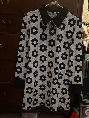 Sister Jane Daisy Disco Deco Rabbit Dress XL (old sizing) 10/12 black and white